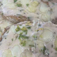 Pollo en crema de queso